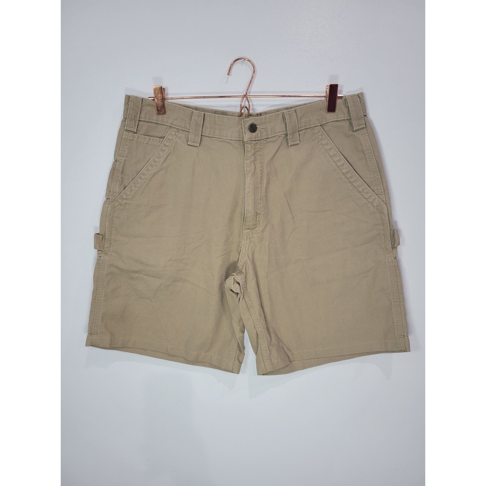 Carhartt Mens 36 Tan Cotton Canvas Carpenter Work Shorts Khaki Utility
